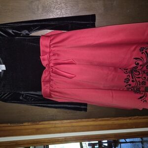 Rare Editions Black and Pink Embellished Midi Dress